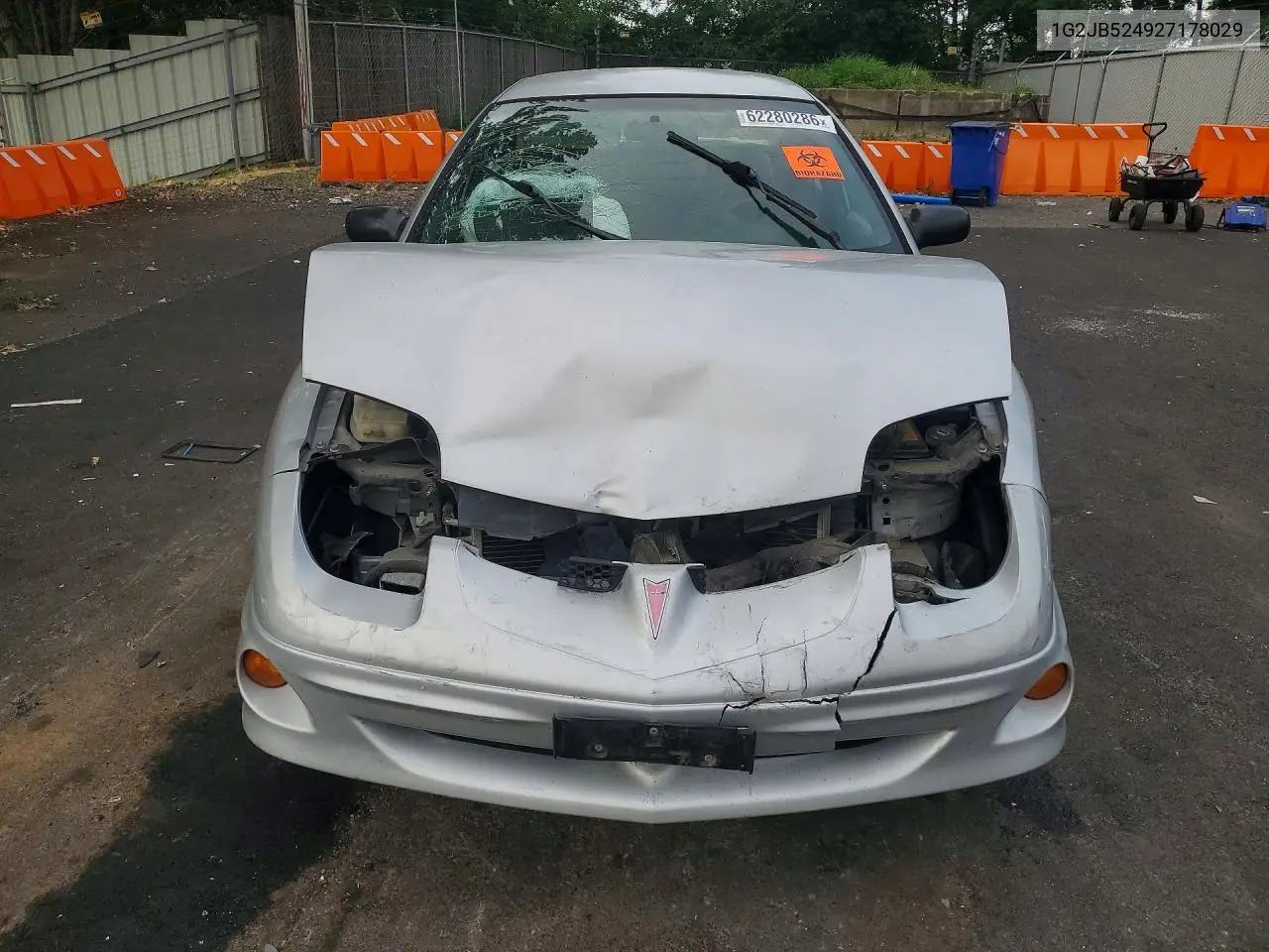 2002 Pontiac Sunfire Se VIN: 1G2JB524927178029 Lot: 62280286