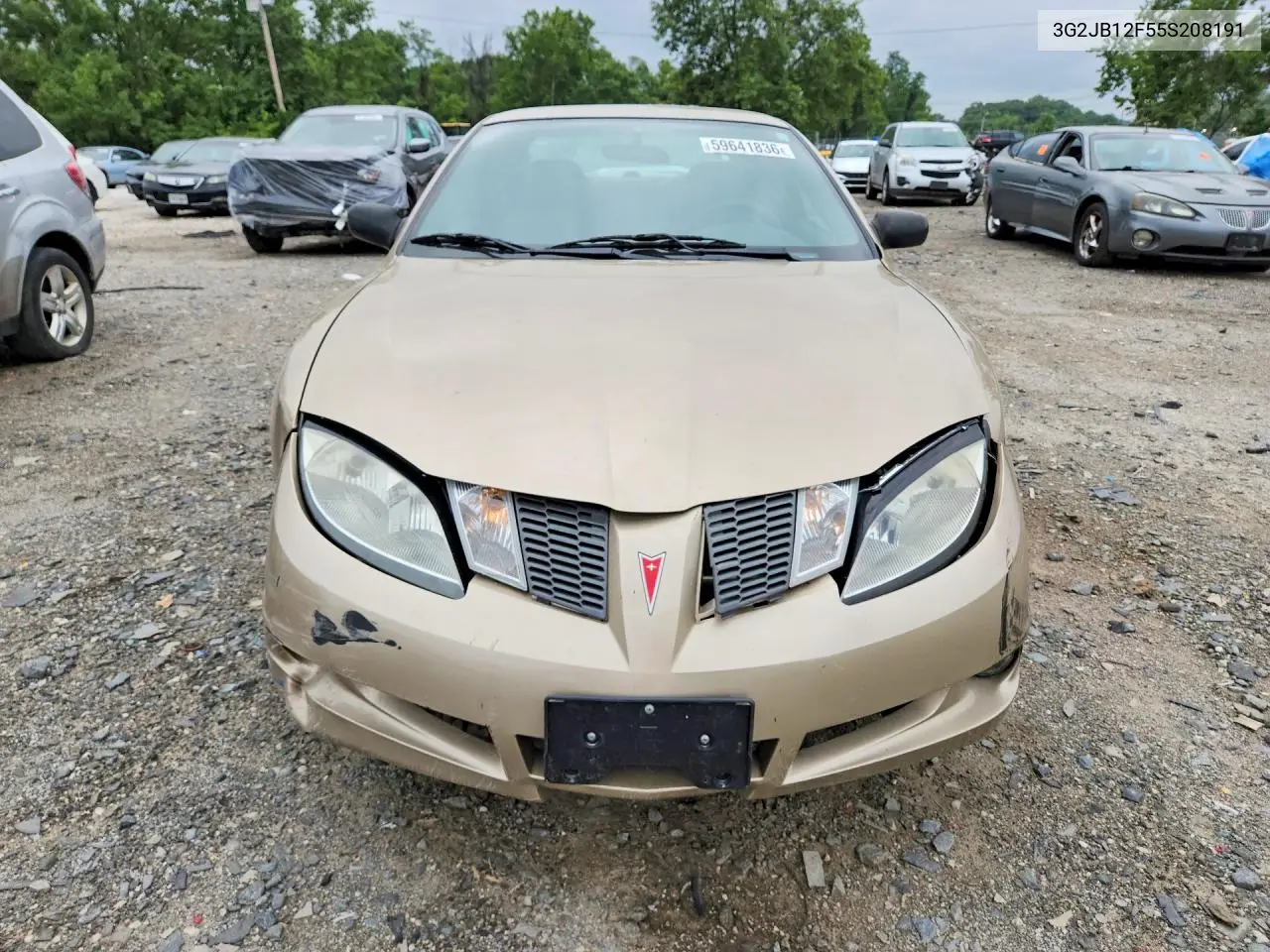 2005 Pontiac Sunfire VIN: 3G2JB12F55S208191 Lot: 59641836