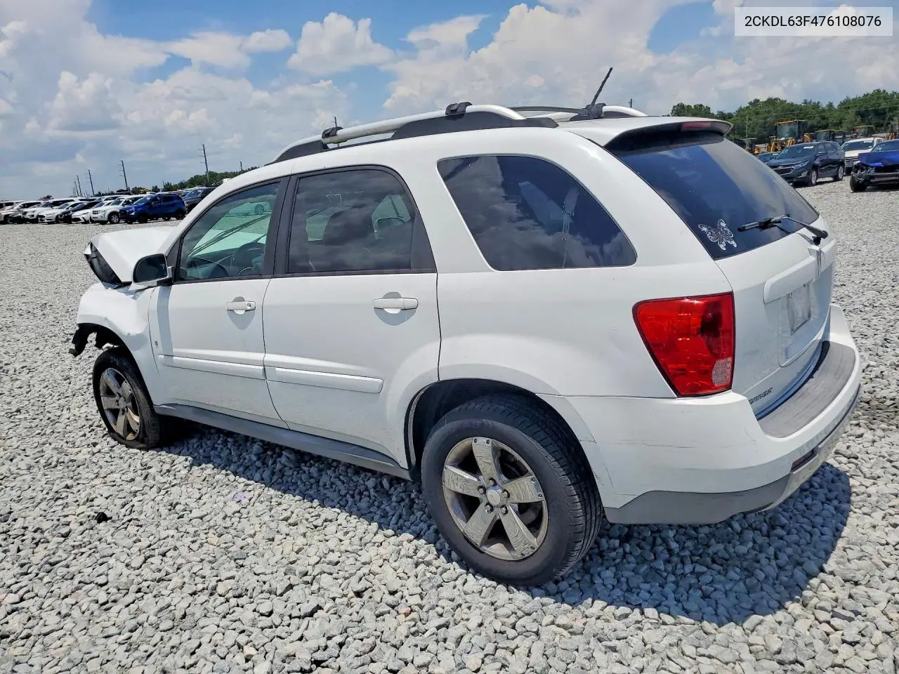 2007 Pontiac Torrent VIN: 2CKDL63F476108076 Lot: 58190336