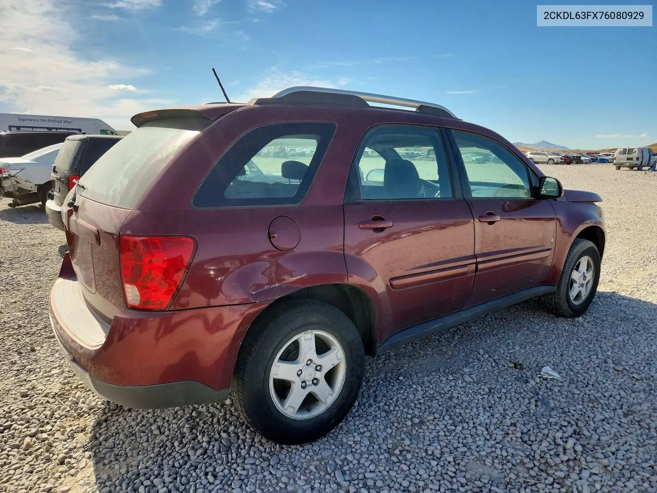 2007 Pontiac Torrent VIN: 2CKDL63FX76080929 Lot: 60706346
