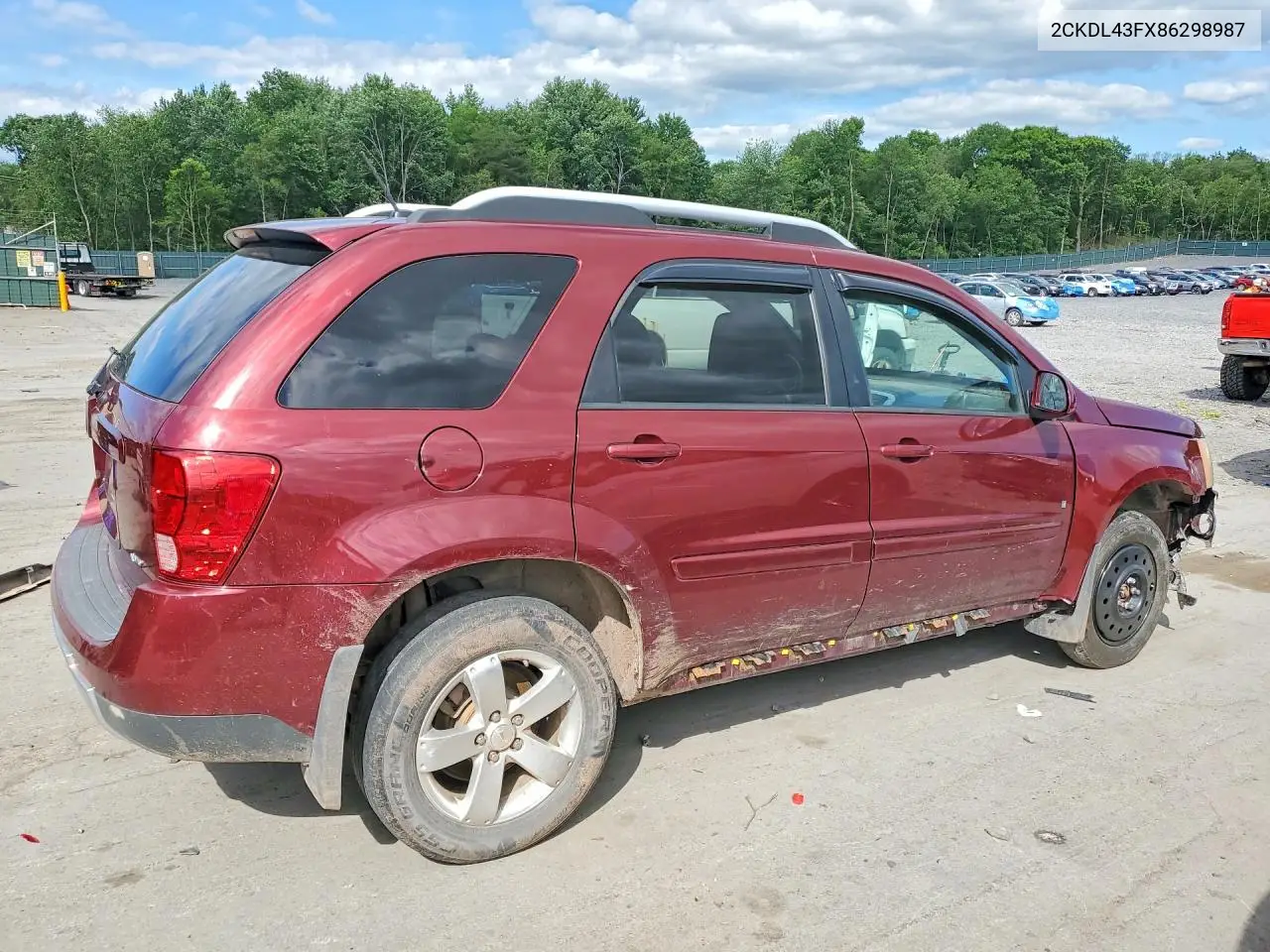 2008 Pontiac Torrent VIN: 2CKDL43FX86298987 Lot: 55203546
