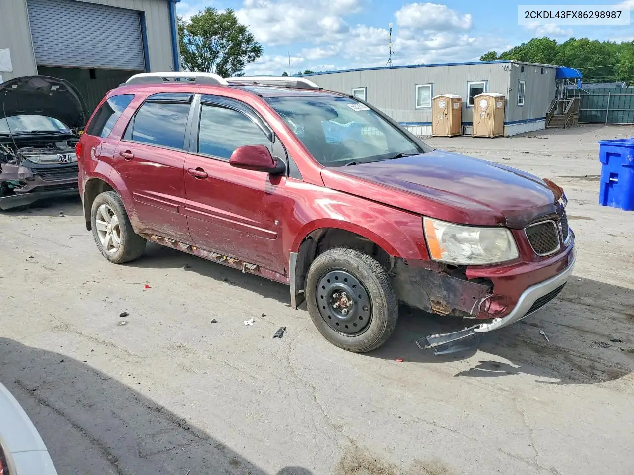 2008 Pontiac Torrent VIN: 2CKDL43FX86298987 Lot: 55203546