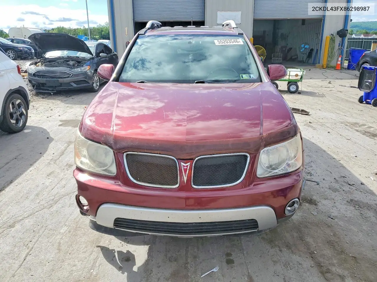 2008 Pontiac Torrent VIN: 2CKDL43FX86298987 Lot: 55203546