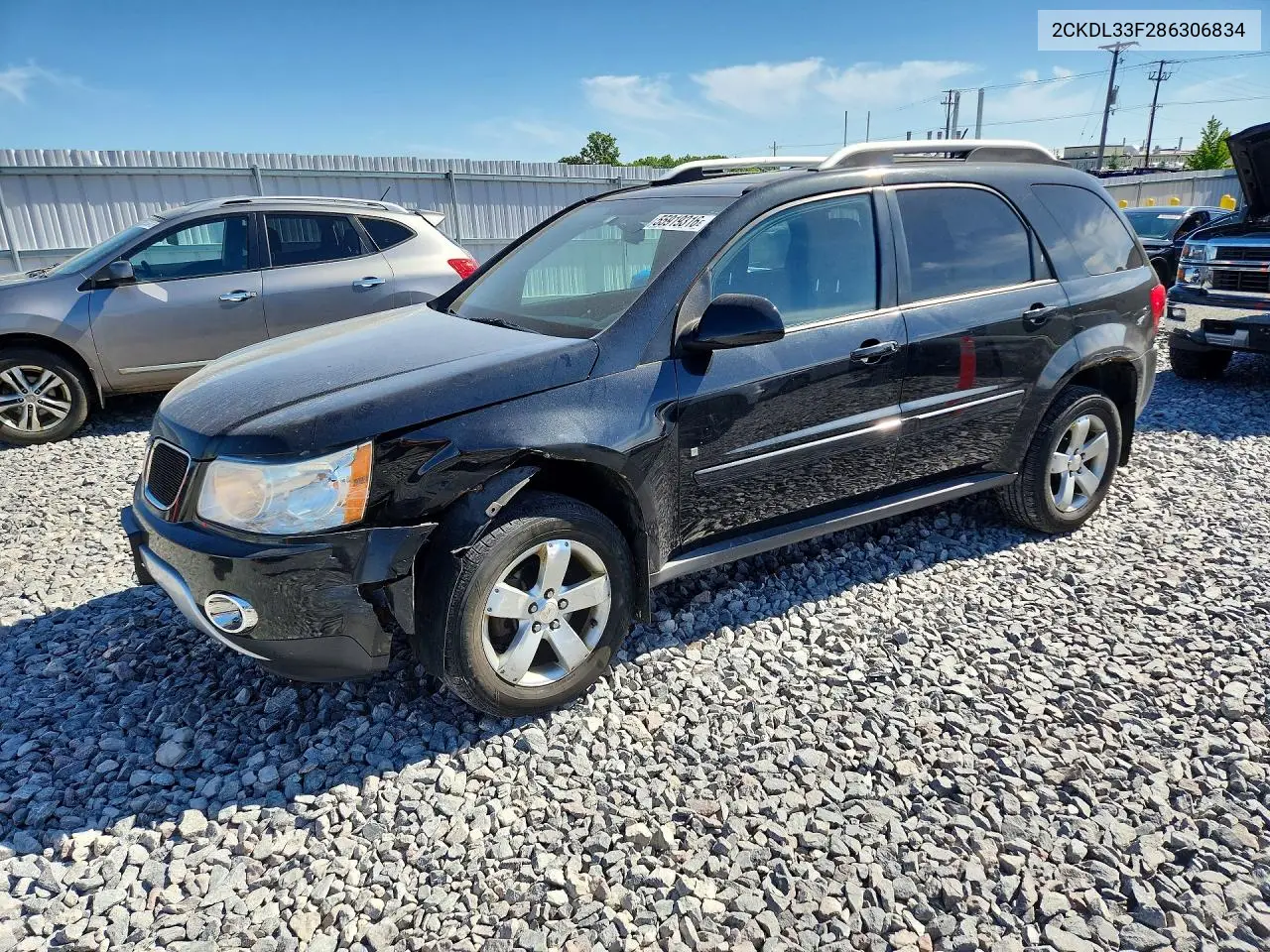 2008 Pontiac Torrent VIN: 2CKDL33F286306834 Lot: 55919316