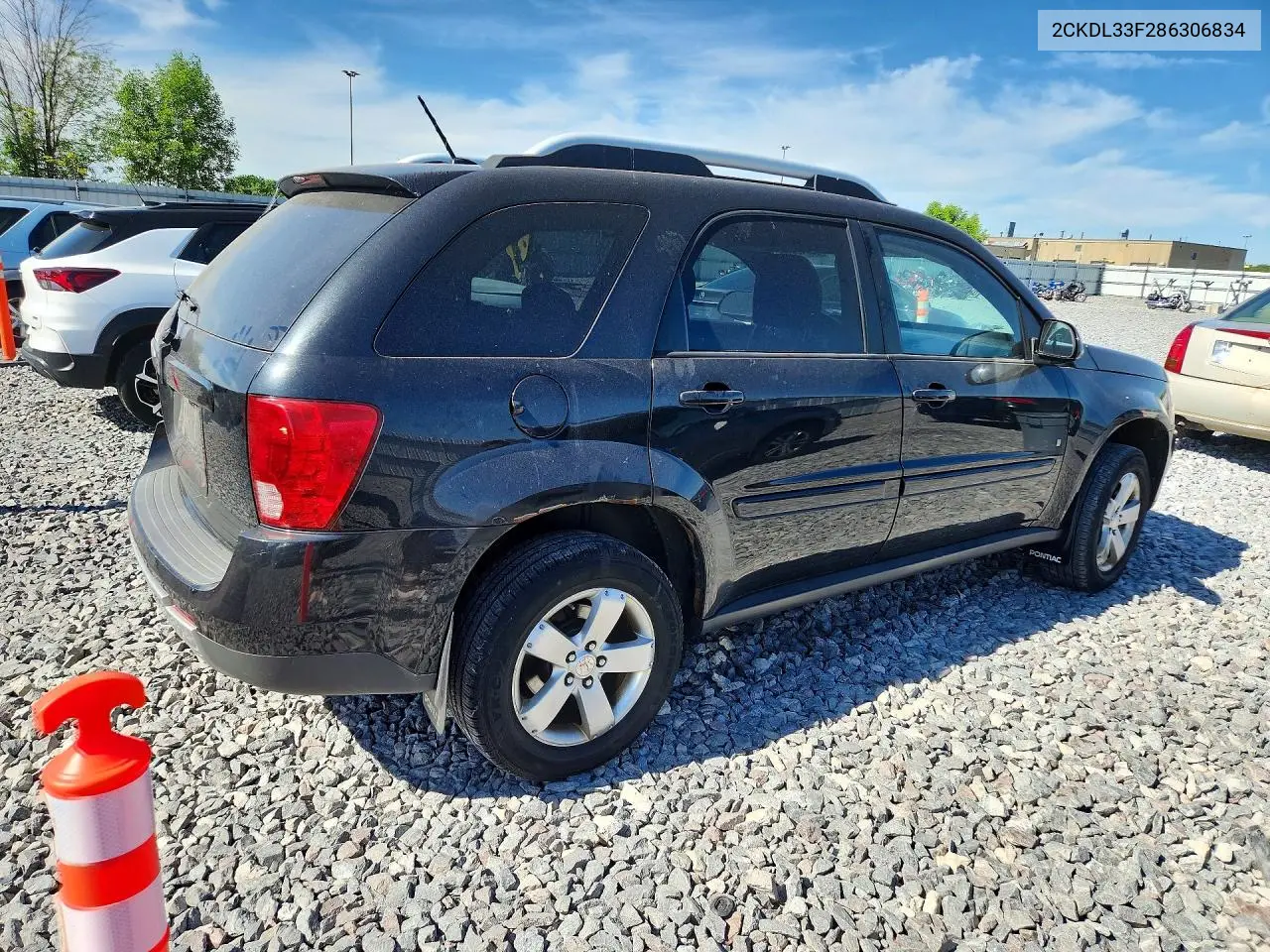 2008 Pontiac Torrent VIN: 2CKDL33F286306834 Lot: 55919316
