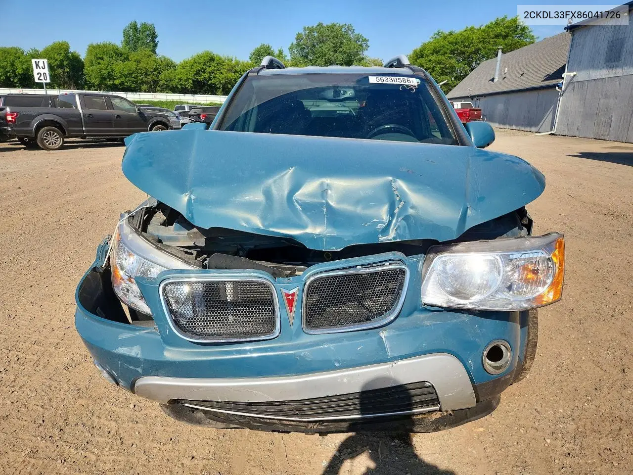 2008 Pontiac Torrent VIN: 2CKDL33FX86041726 Lot: 56330586