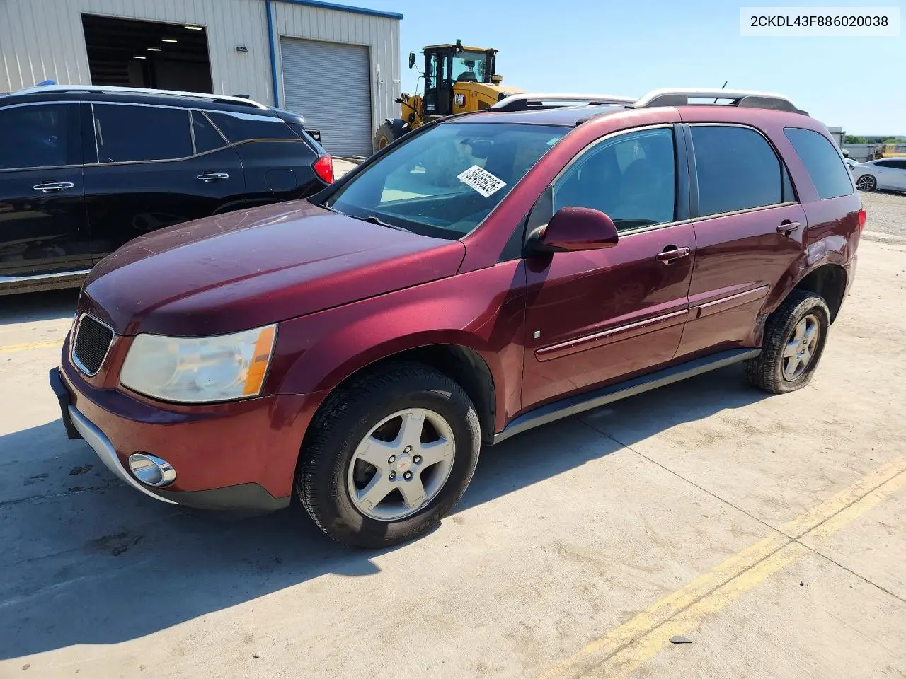 2008 Pontiac Torrent VIN: 2CKDL43F886020038 Lot: 58465926