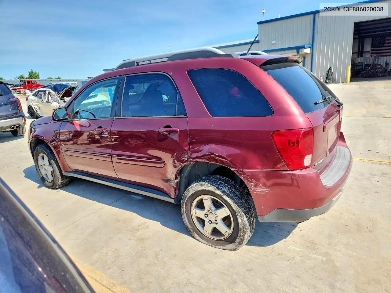 2008 Pontiac Torrent VIN: 2CKDL43F886020038 Lot: 58465926