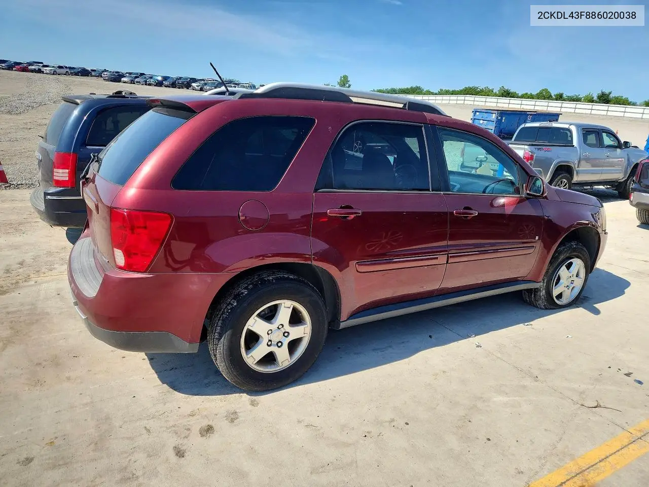 2008 Pontiac Torrent VIN: 2CKDL43F886020038 Lot: 58465926