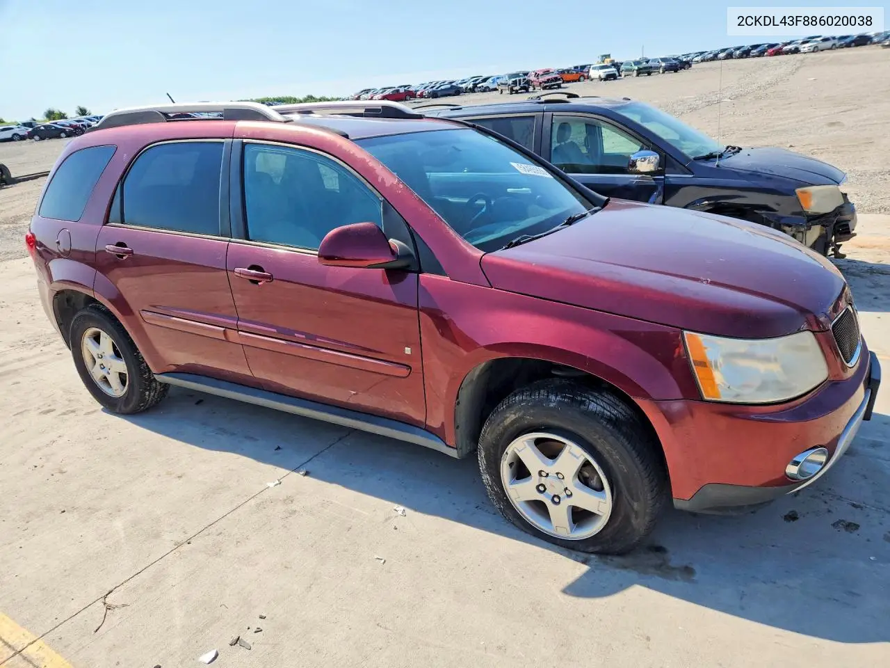 2008 Pontiac Torrent VIN: 2CKDL43F886020038 Lot: 58465926