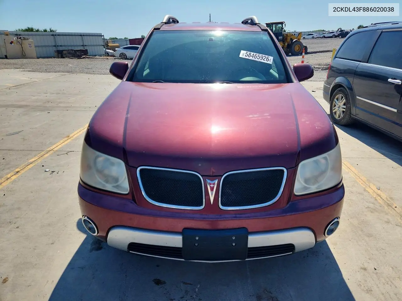 2008 Pontiac Torrent VIN: 2CKDL43F886020038 Lot: 58465926