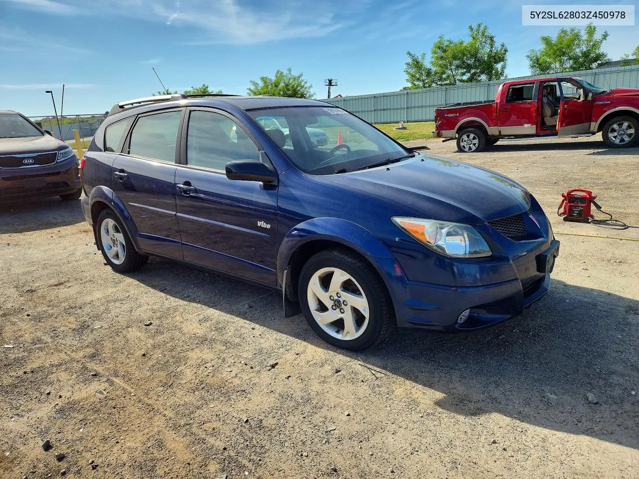 2003 Pontiac Vibe VIN: 5Y2SL62803Z450978 Lot: 56097666