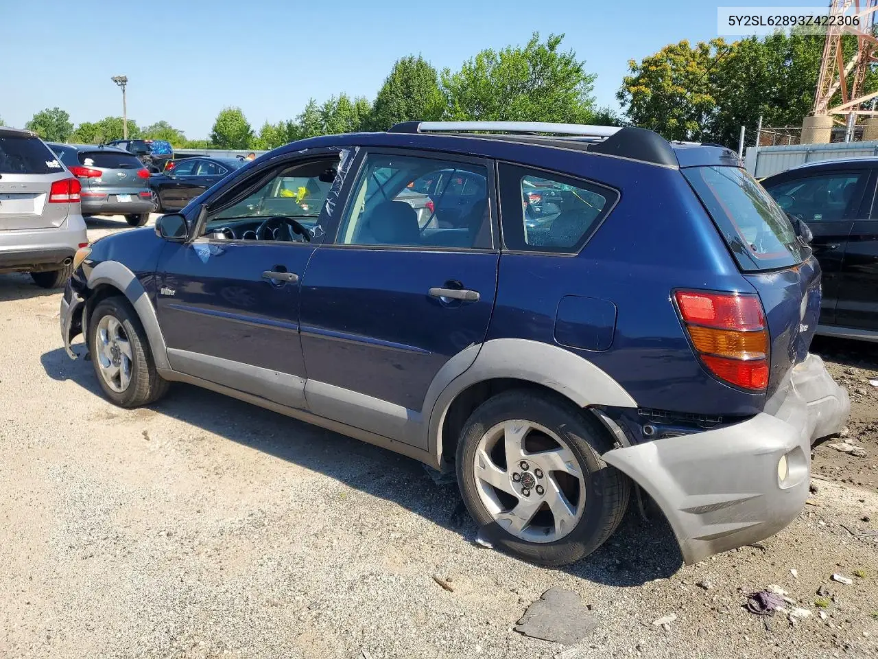 2003 Pontiac Vibe VIN: 5Y2SL62893Z422306 Lot: 60043816