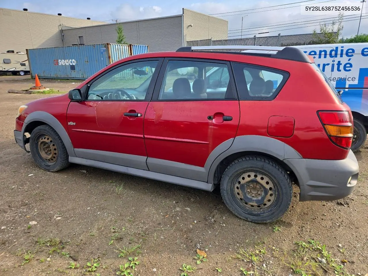 2005 Pontiac Vibe VIN: 5Y2SL63875Z456536 Lot: 59693256