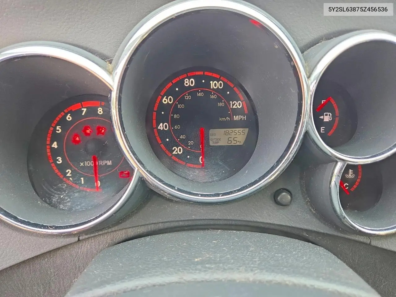 2005 Pontiac Vibe VIN: 5Y2SL63875Z456536 Lot: 59693256