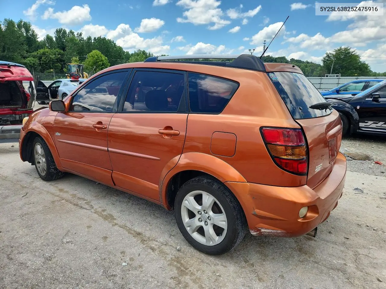 2005 Pontiac Vibe VIN: 5Y2SL63825Z475916 Lot: 60427666