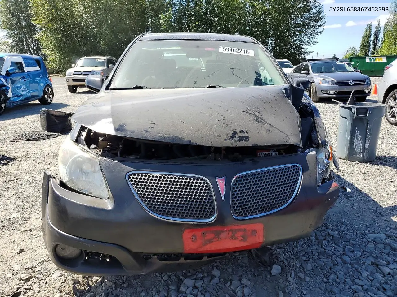2006 Pontiac Vibe VIN: 5Y2SL65836Z463398 Lot: 59402216