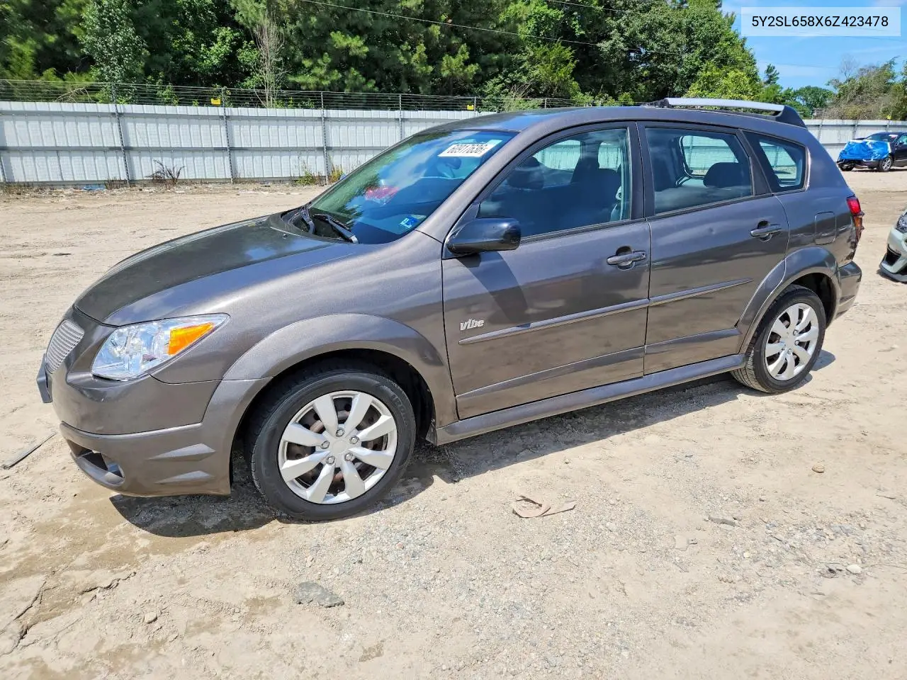 2006 Pontiac Vibe VIN: 5Y2SL658X6Z423478 Lot: 60917636