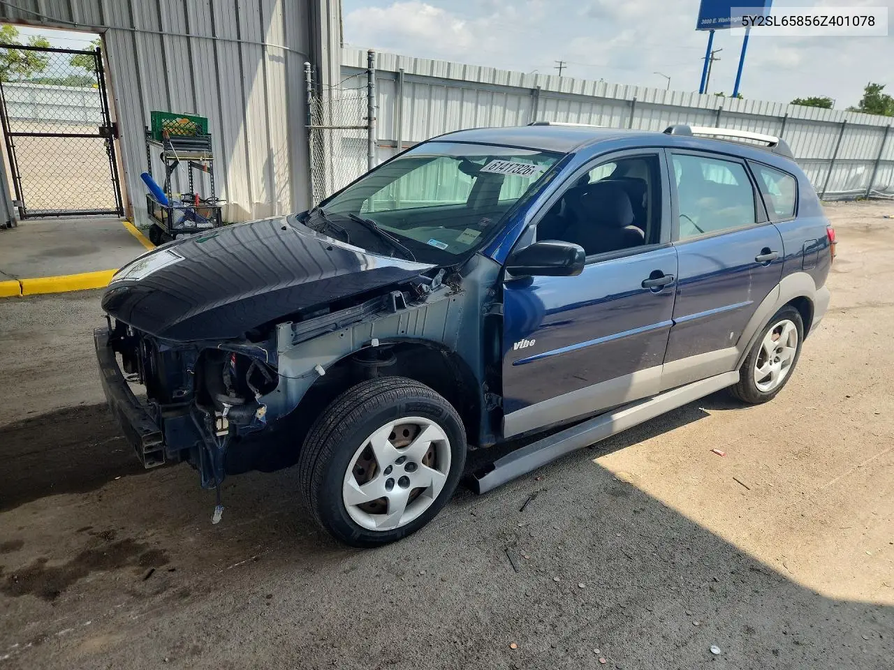 2006 Pontiac Vibe VIN: 5Y2SL65856Z401078 Lot: 61417326