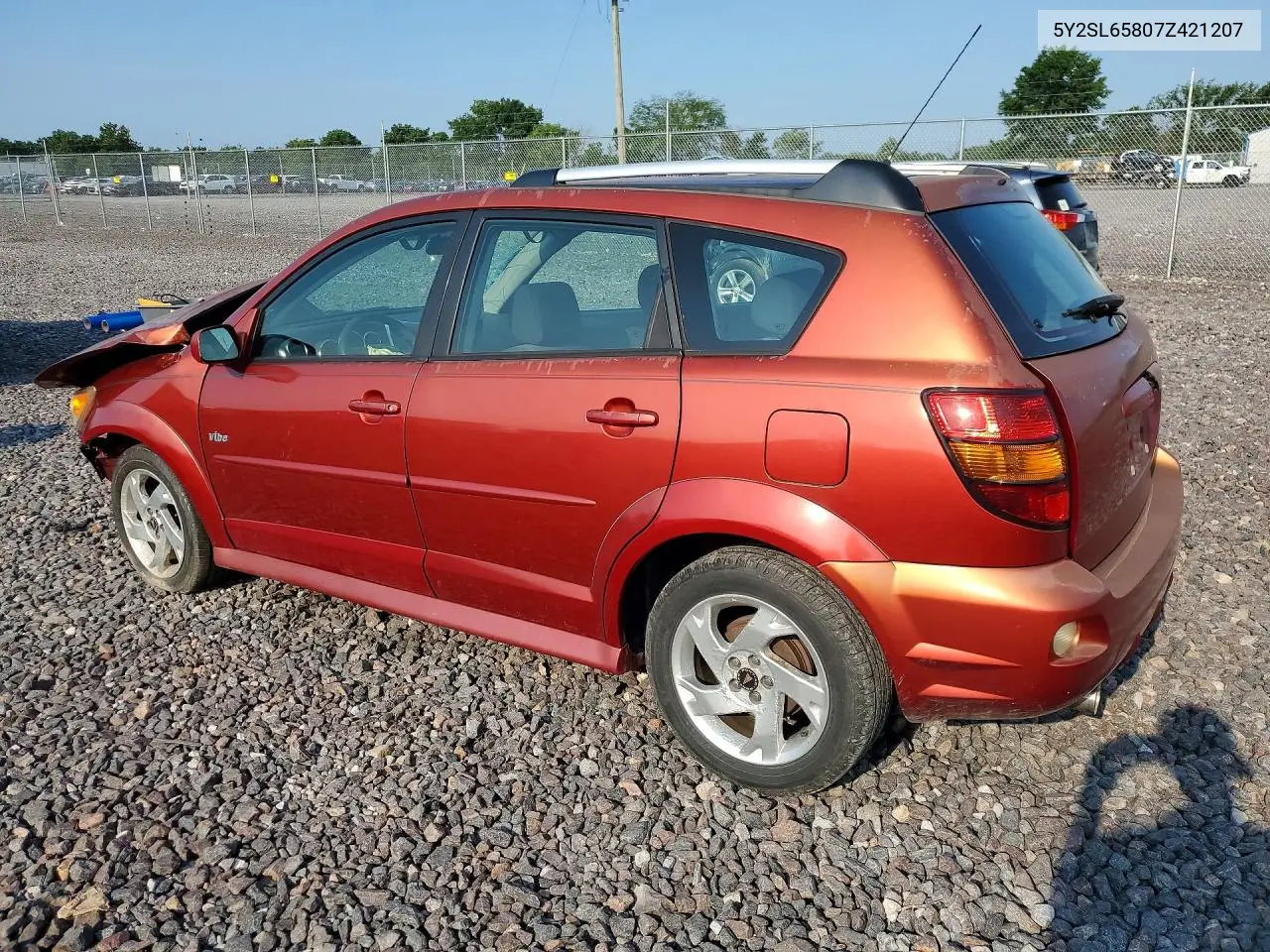 2007 Pontiac Vibe VIN: 5Y2SL65807Z421207 Lot: 61141586