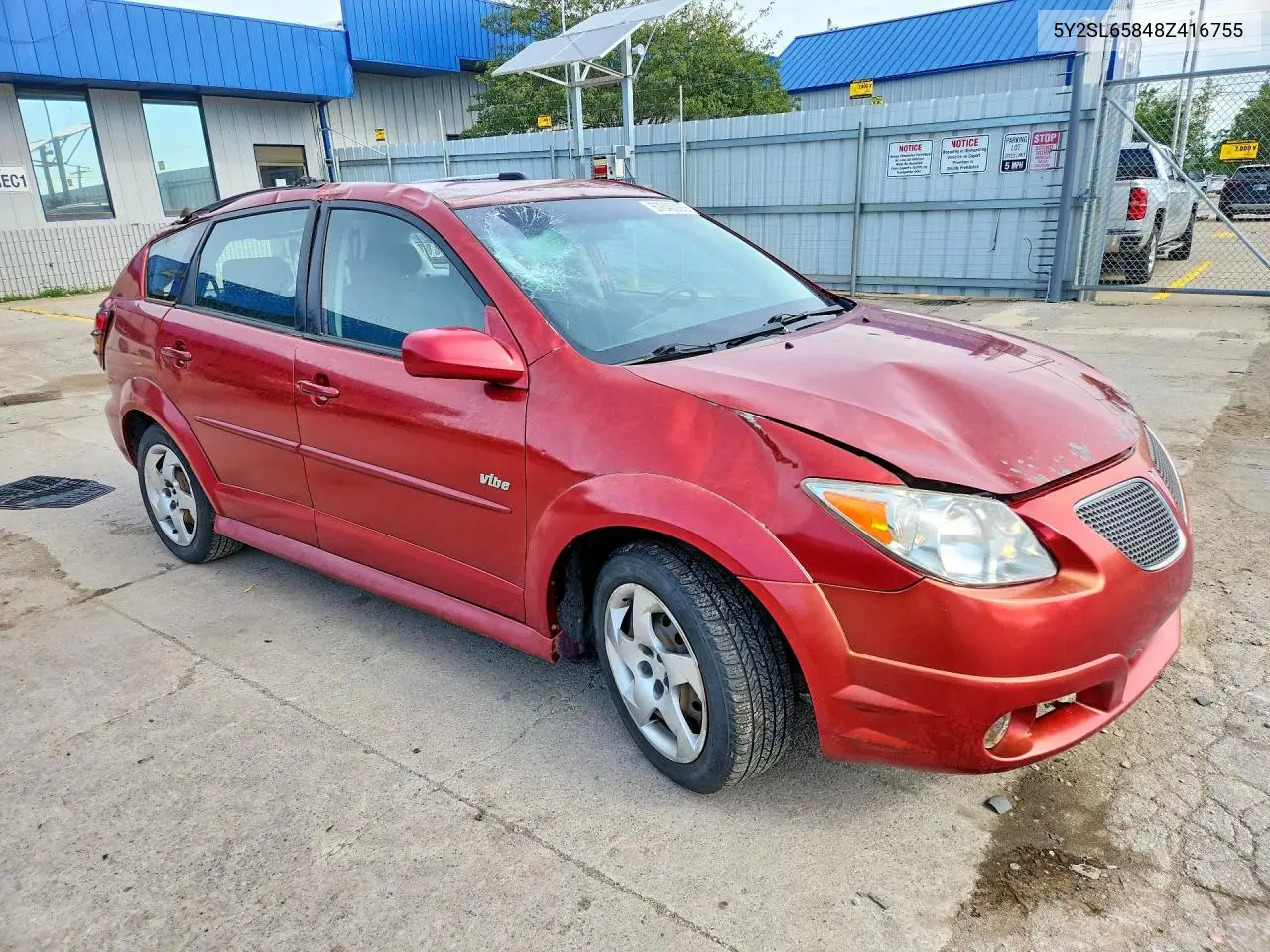 2008 Pontiac Vibe VIN: 5Y2SL65848Z416755 Lot: 57640066