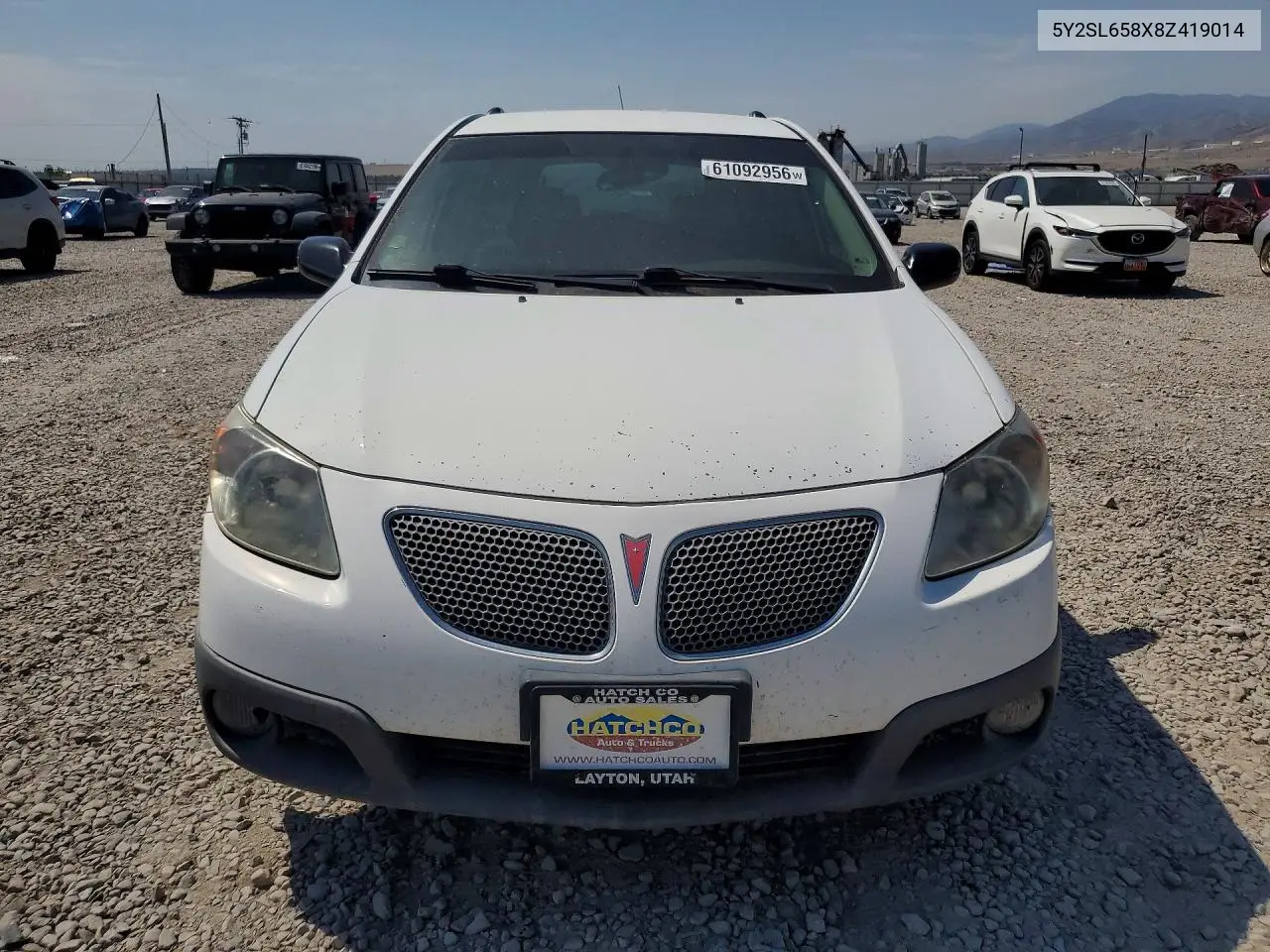 2008 Pontiac Vibe VIN: 5Y2SL658X8Z419014 Lot: 61092956