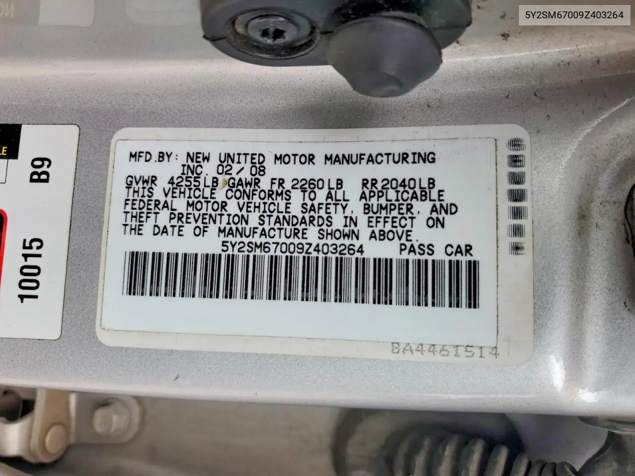 2009 Pontiac Vibe VIN: 5Y2SM67009Z403264 Lot: 56438646