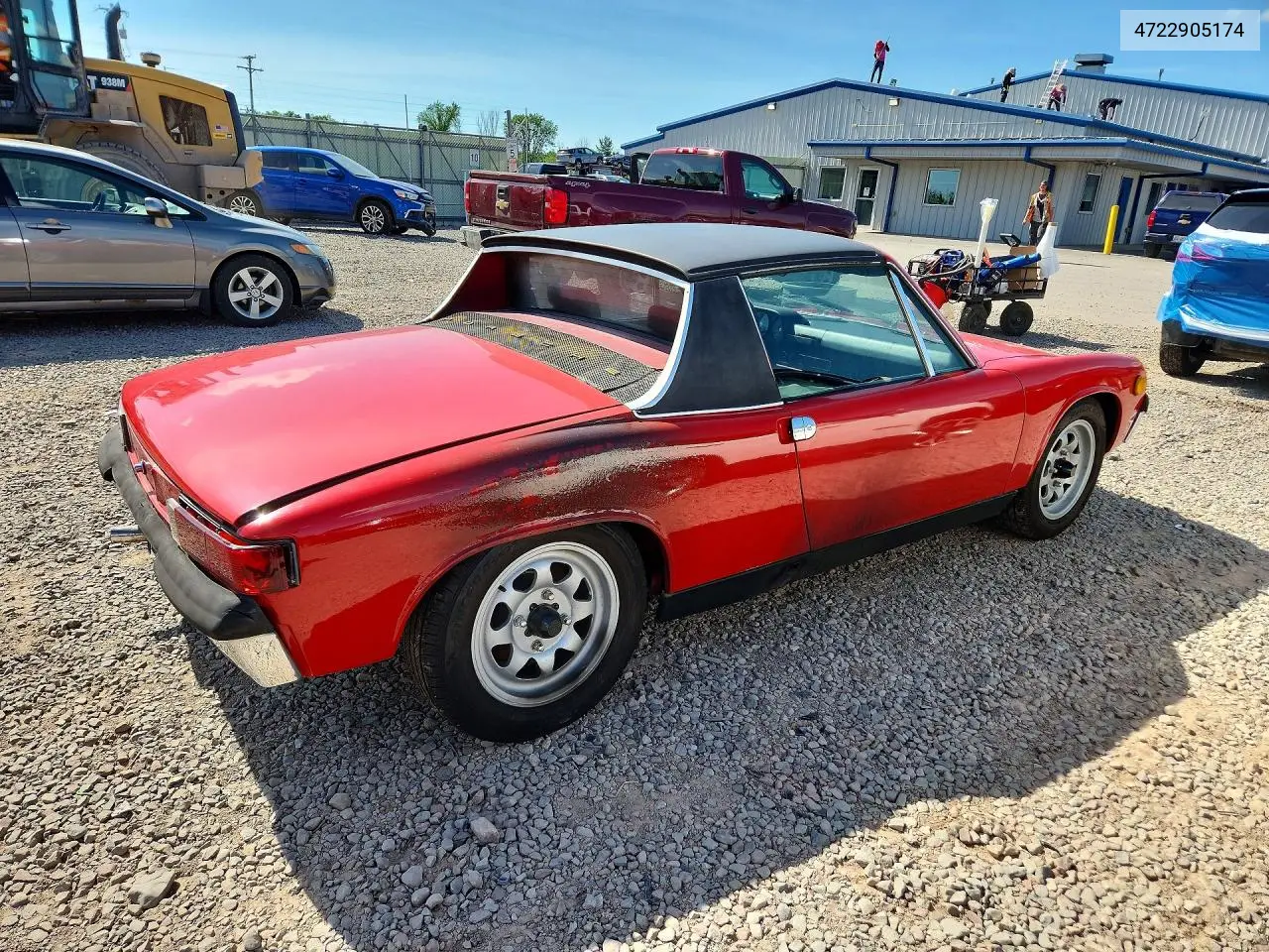 1972 Porsche 914 2.0 VIN: 4722905174 Lot: 60212636