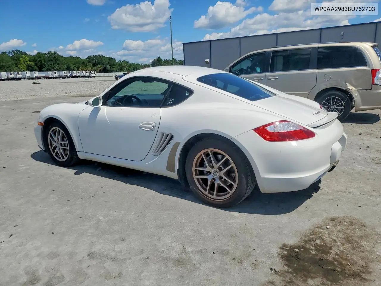 2008 Porsche Cayman VIN: WP0AA29838U762703 Lot: 53697436
