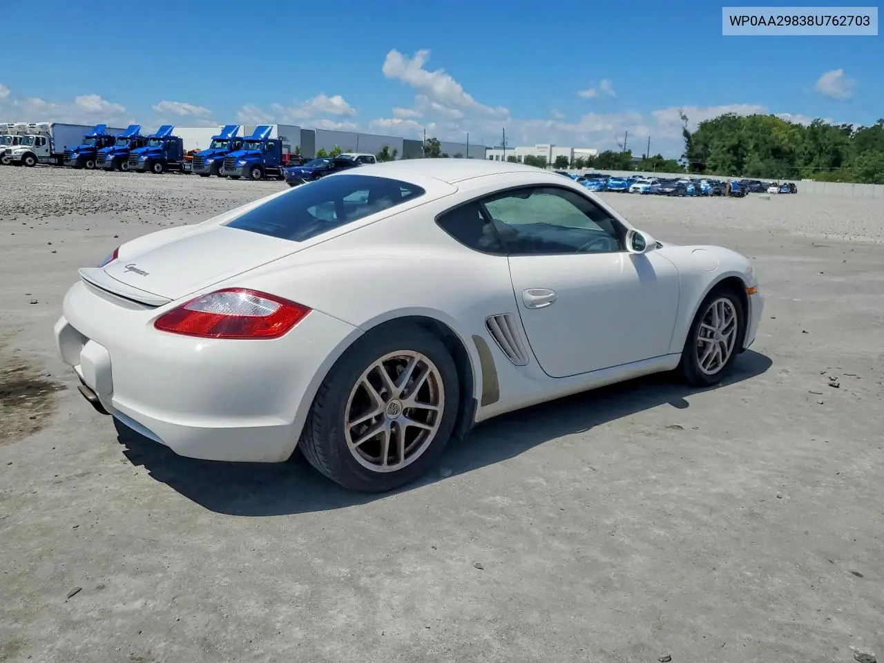 2008 Porsche Cayman VIN: WP0AA29838U762703 Lot: 53697436