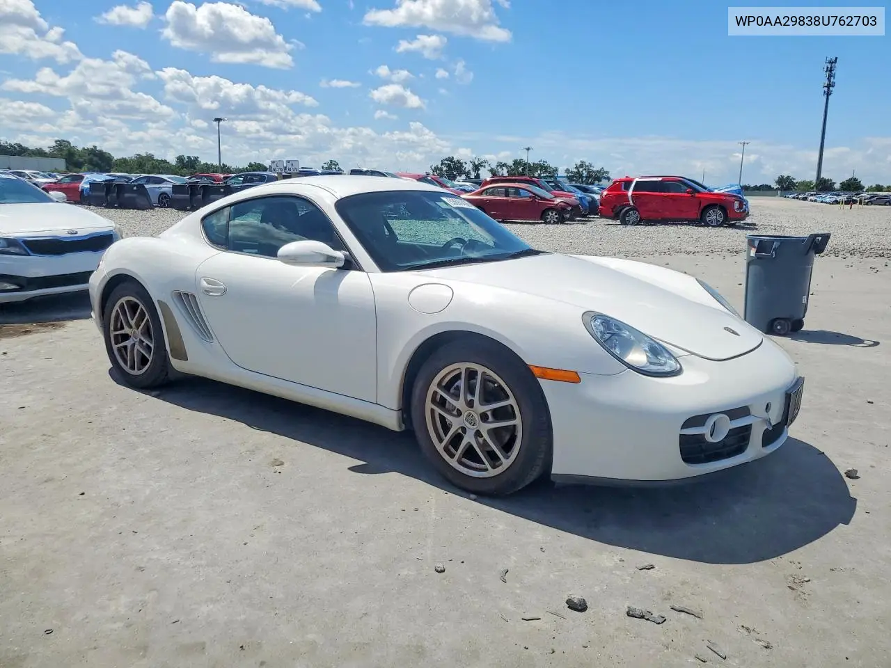 2008 Porsche Cayman VIN: WP0AA29838U762703 Lot: 53697436