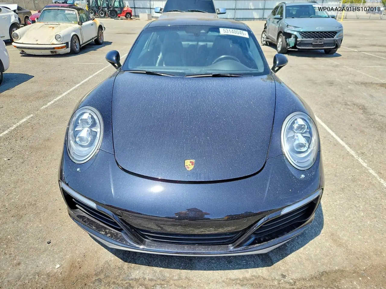 2017 Porsche 911 Carrera VIN: WP0AA2A91HS107018 Lot: 53140046