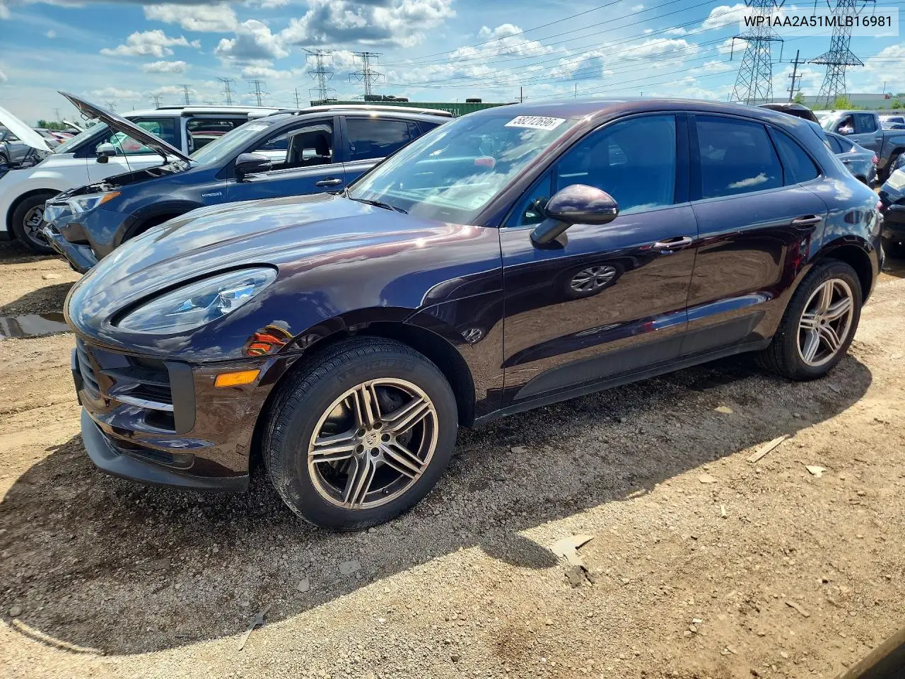 2021 Porsche Macan VIN: WP1AA2A51MLB16981 Lot: 58212696