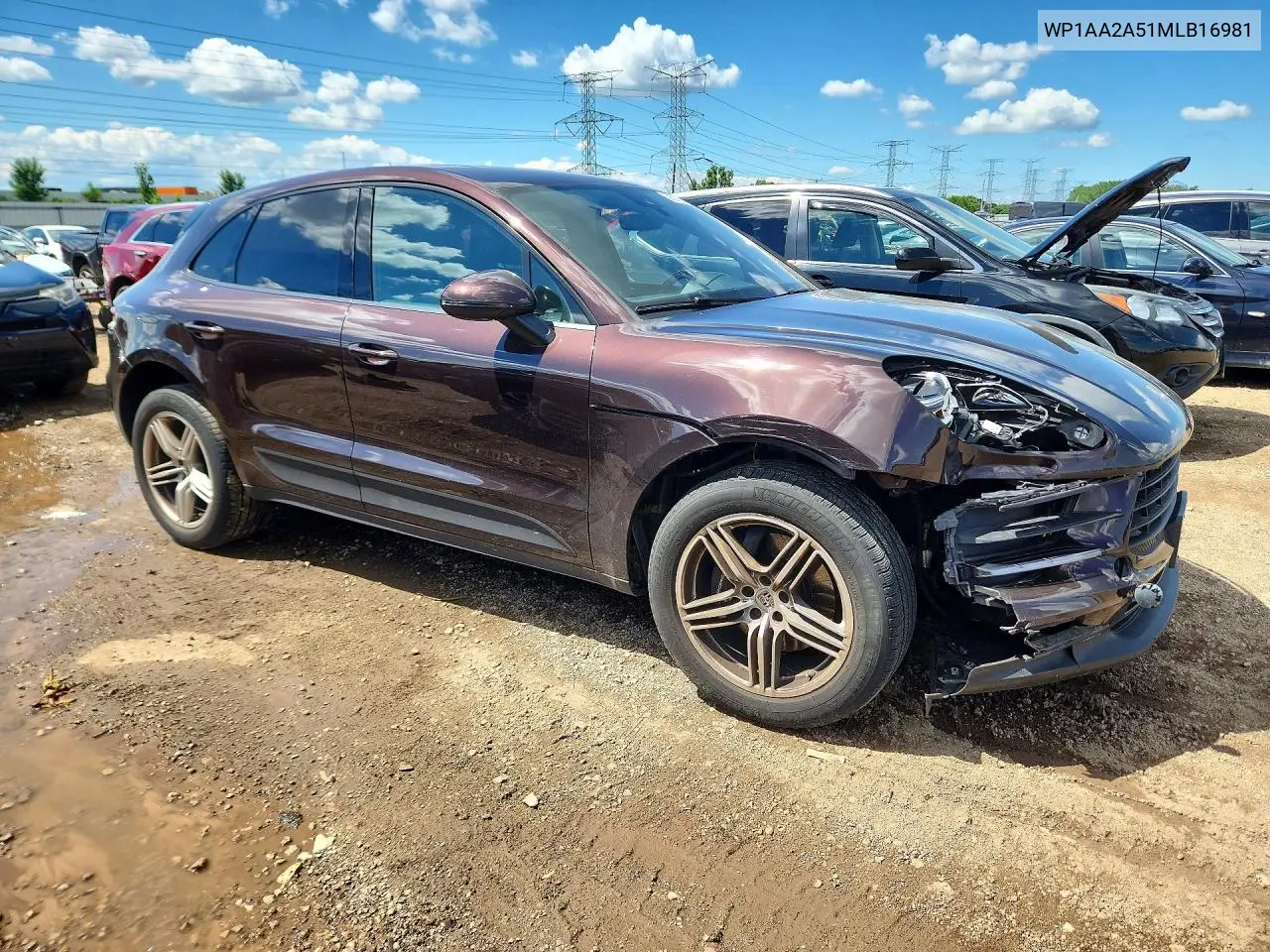 2021 Porsche Macan VIN: WP1AA2A51MLB16981 Lot: 58212696