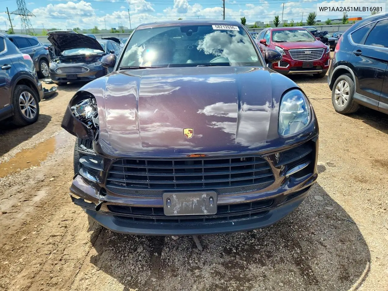 2021 Porsche Macan VIN: WP1AA2A51MLB16981 Lot: 58212696
