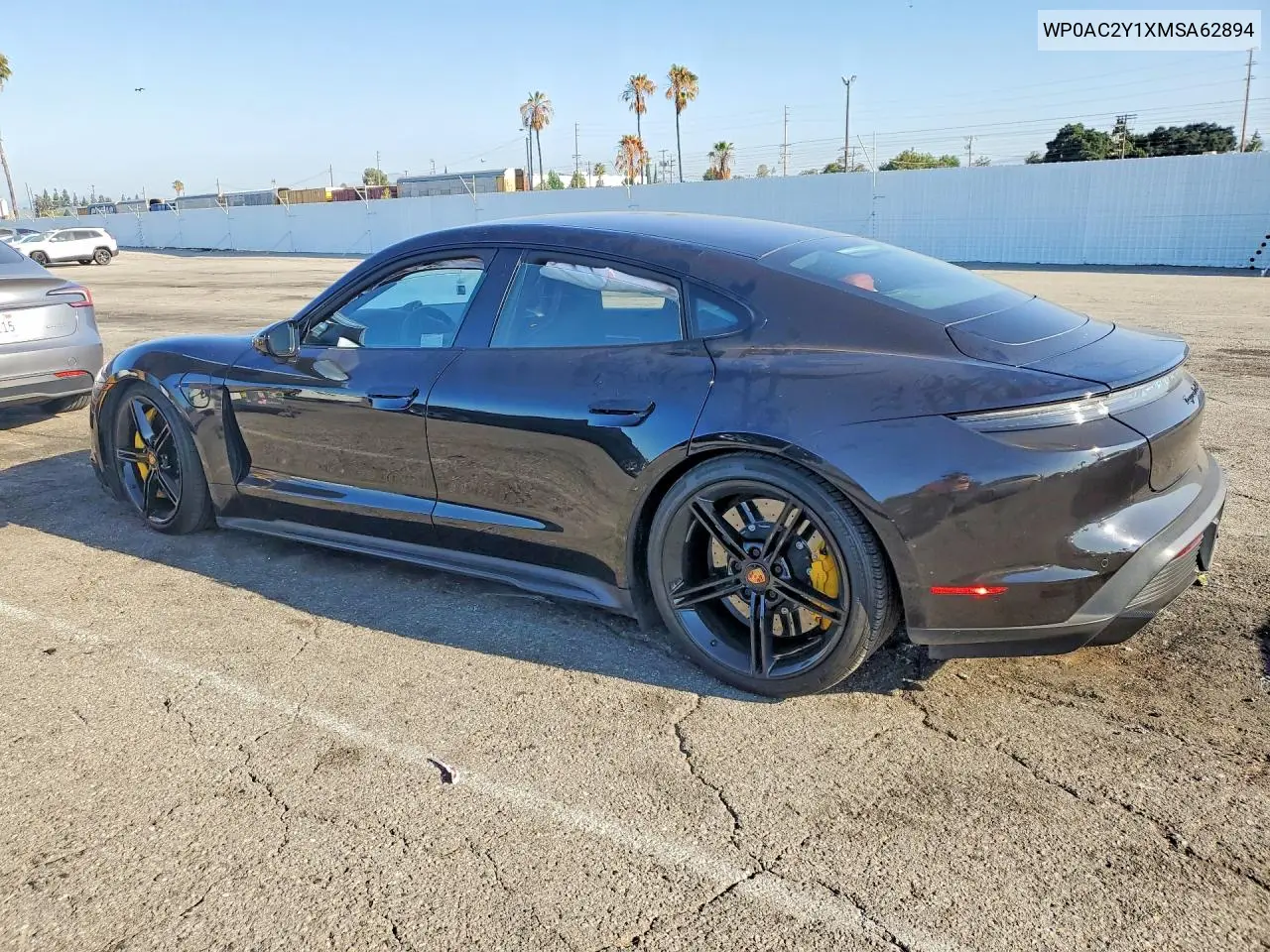 2021 Porsche Taycan Turbo VIN: WP0AC2Y1XMSA62894 Lot: 58413106