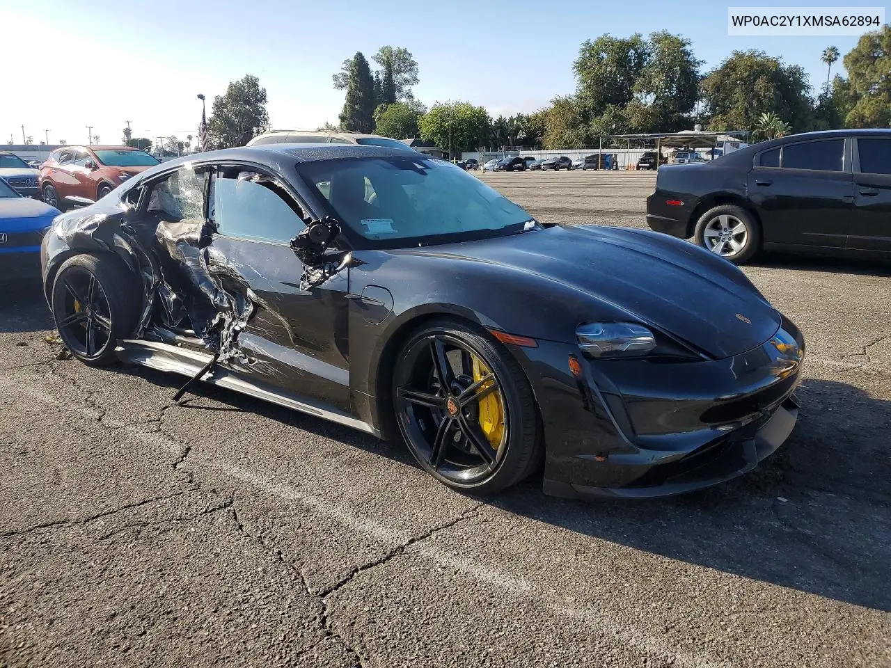 2021 Porsche Taycan Turbo VIN: WP0AC2Y1XMSA62894 Lot: 58413106