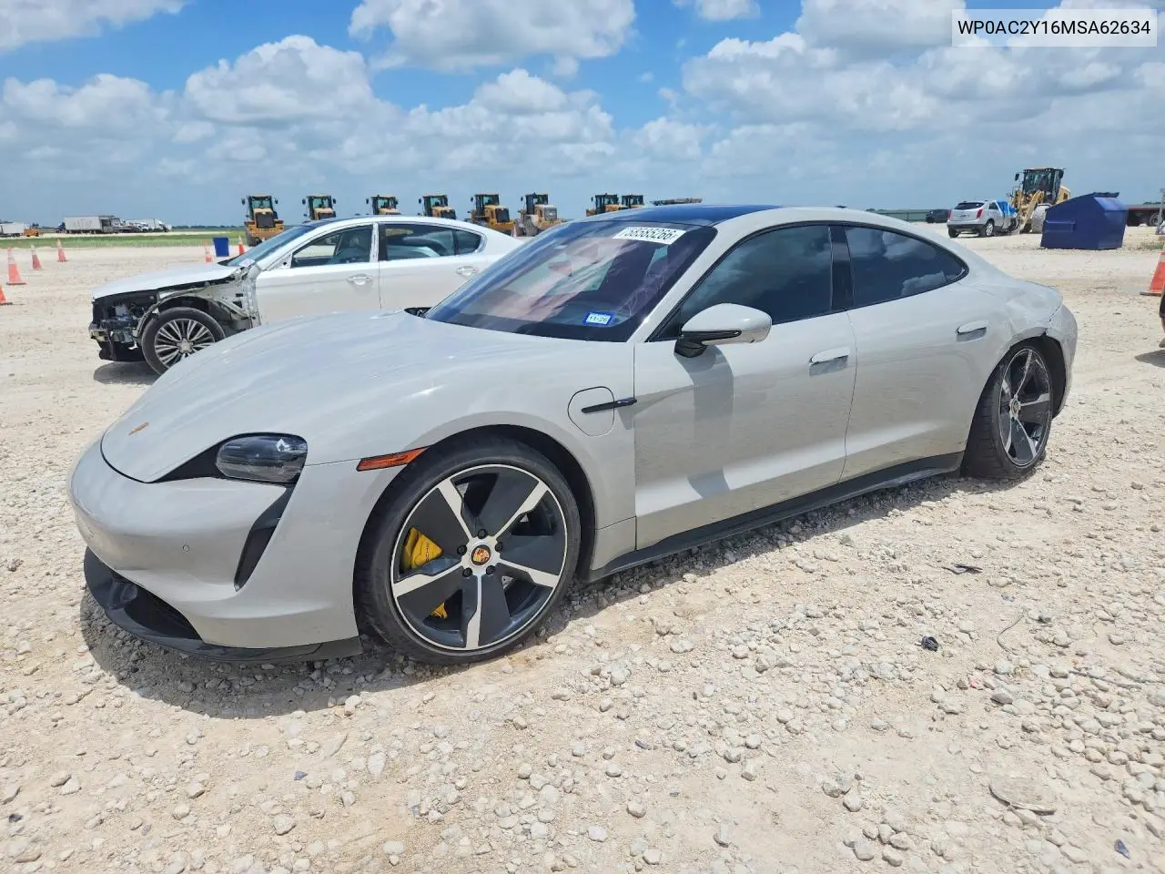 2021 Porsche Taycan Turbo VIN: WP0AC2Y16MSA62634 Lot: 58585266