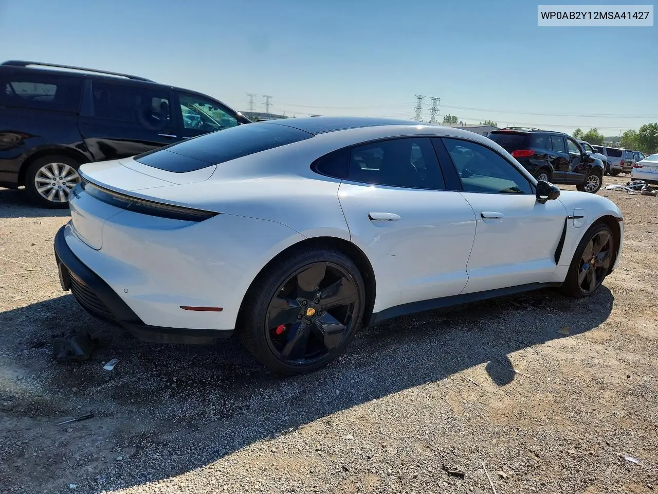 2021 Porsche Taycan 4S VIN: WP0AB2Y12MSA41427 Lot: 59713386