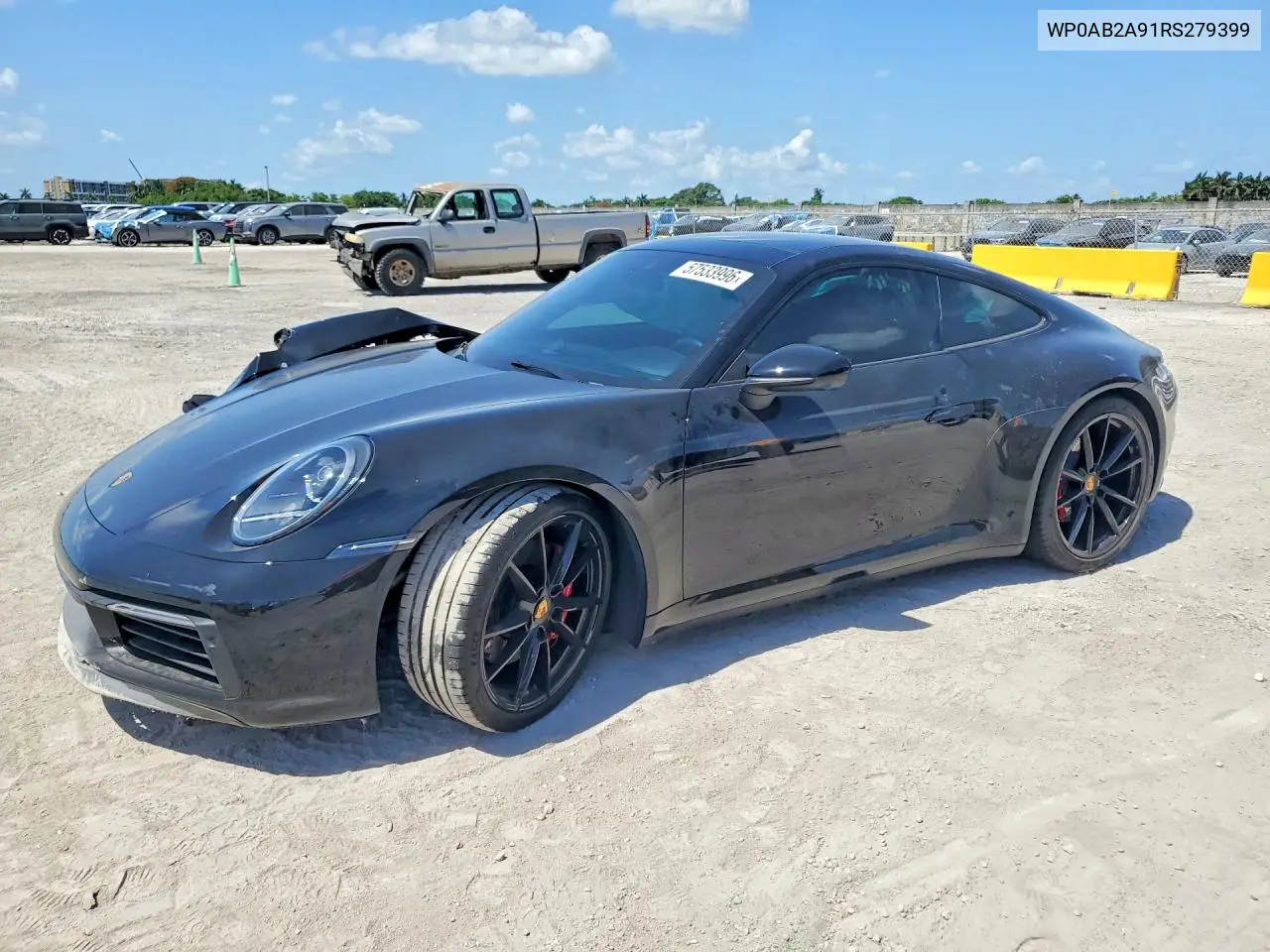 2024 Porsche 911 Carrera S VIN: WP0AB2A91RS279399 Lot: 57533996