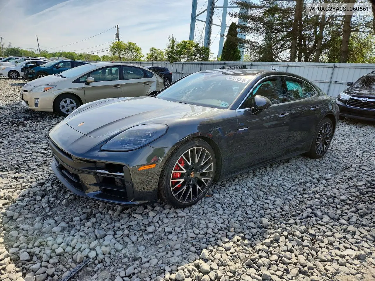 2025 Porsche Panamera 4S E-Hybrid VIN: WP0AC2YA0SL060561 Lot: 53412396