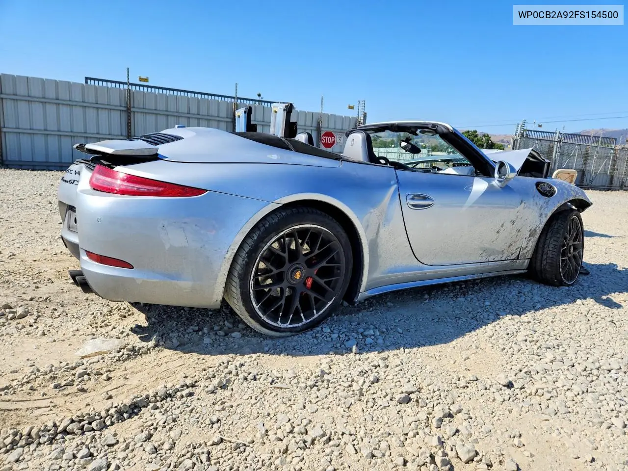 2015 Porsche 911 Carrera S VIN: WP0CB2A92FS154500 Lot: 58848106