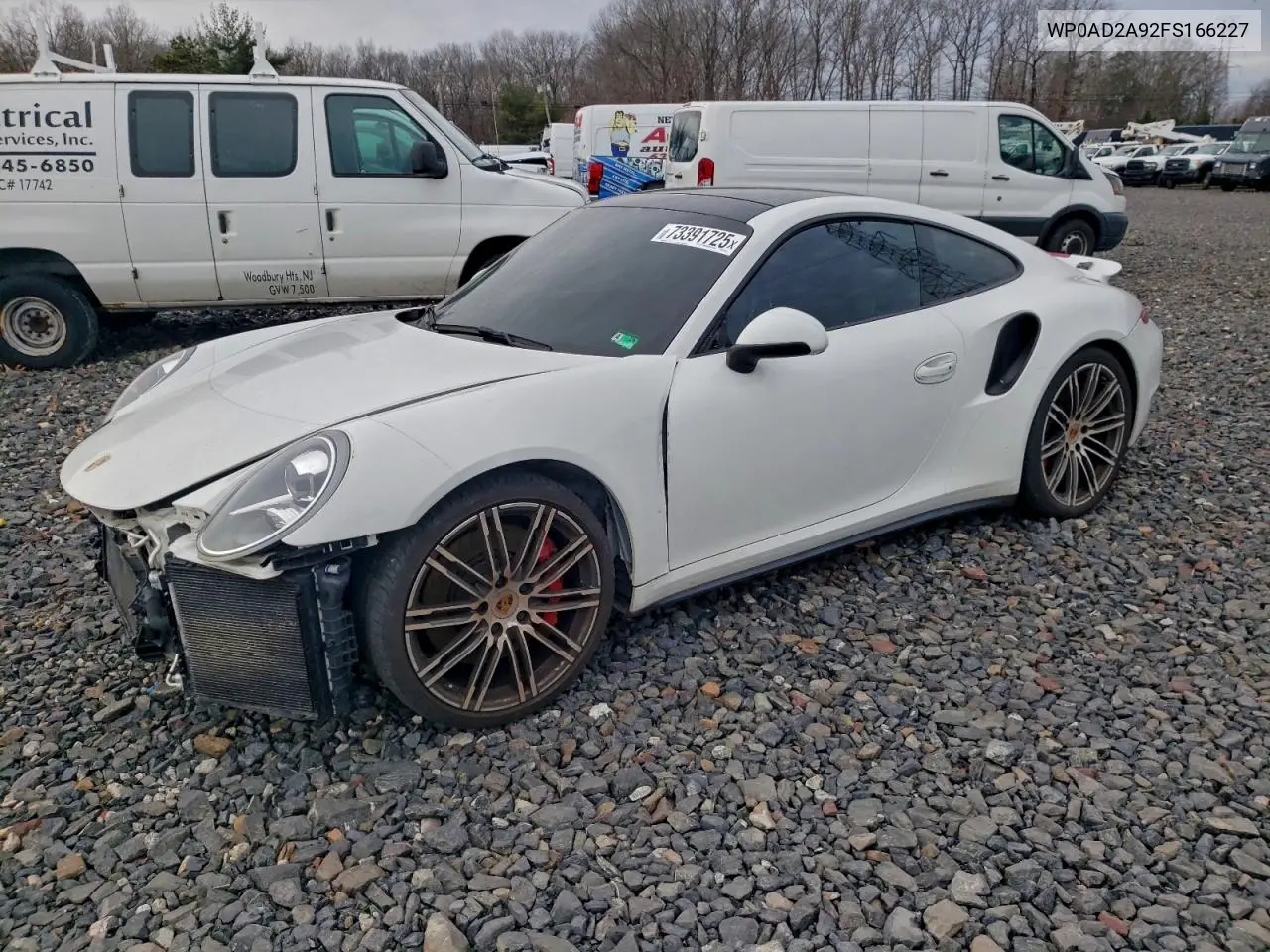 2015 Porsche 911 Turbo VIN: WP0AD2A92FS166227 Lot: 74494825