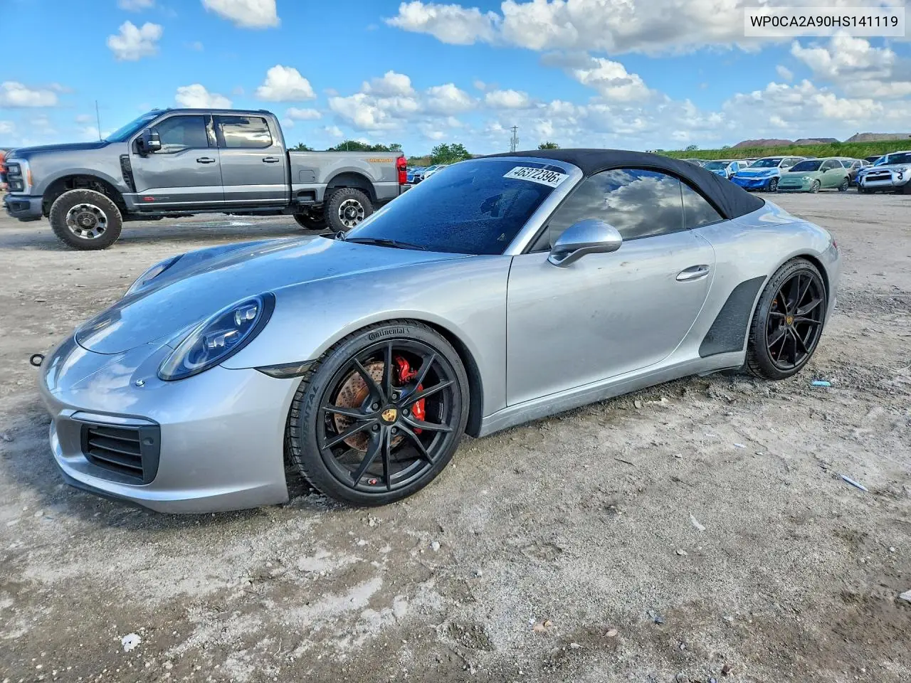 2017 Porsche 911 Carrera VIN: WP0CA2A90HS141119 Lot: 46372396
