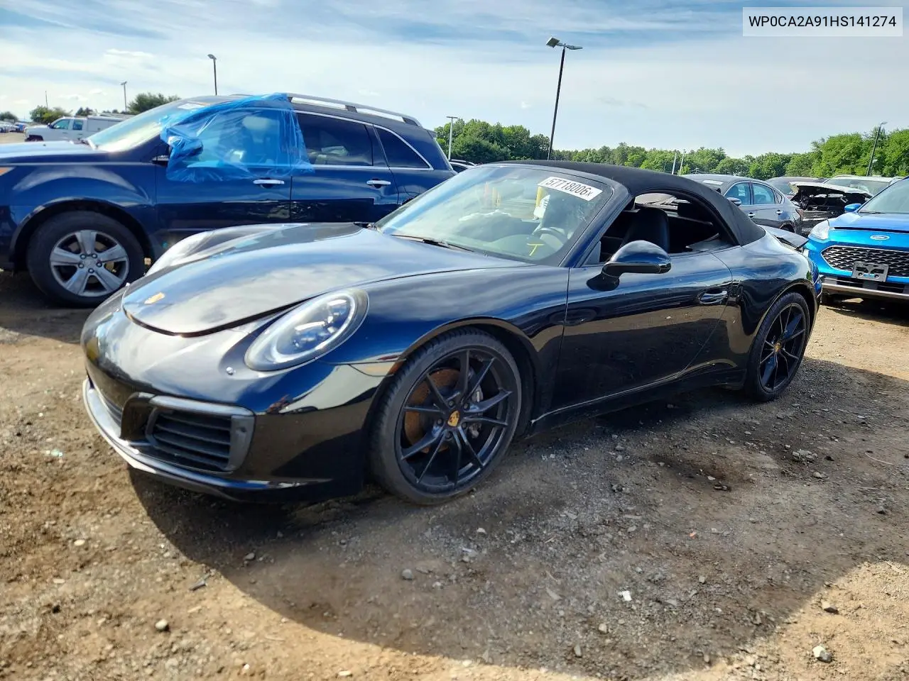 2017 Porsche 911 Carrera VIN: WP0CA2A91HS141274 Lot: 57718006