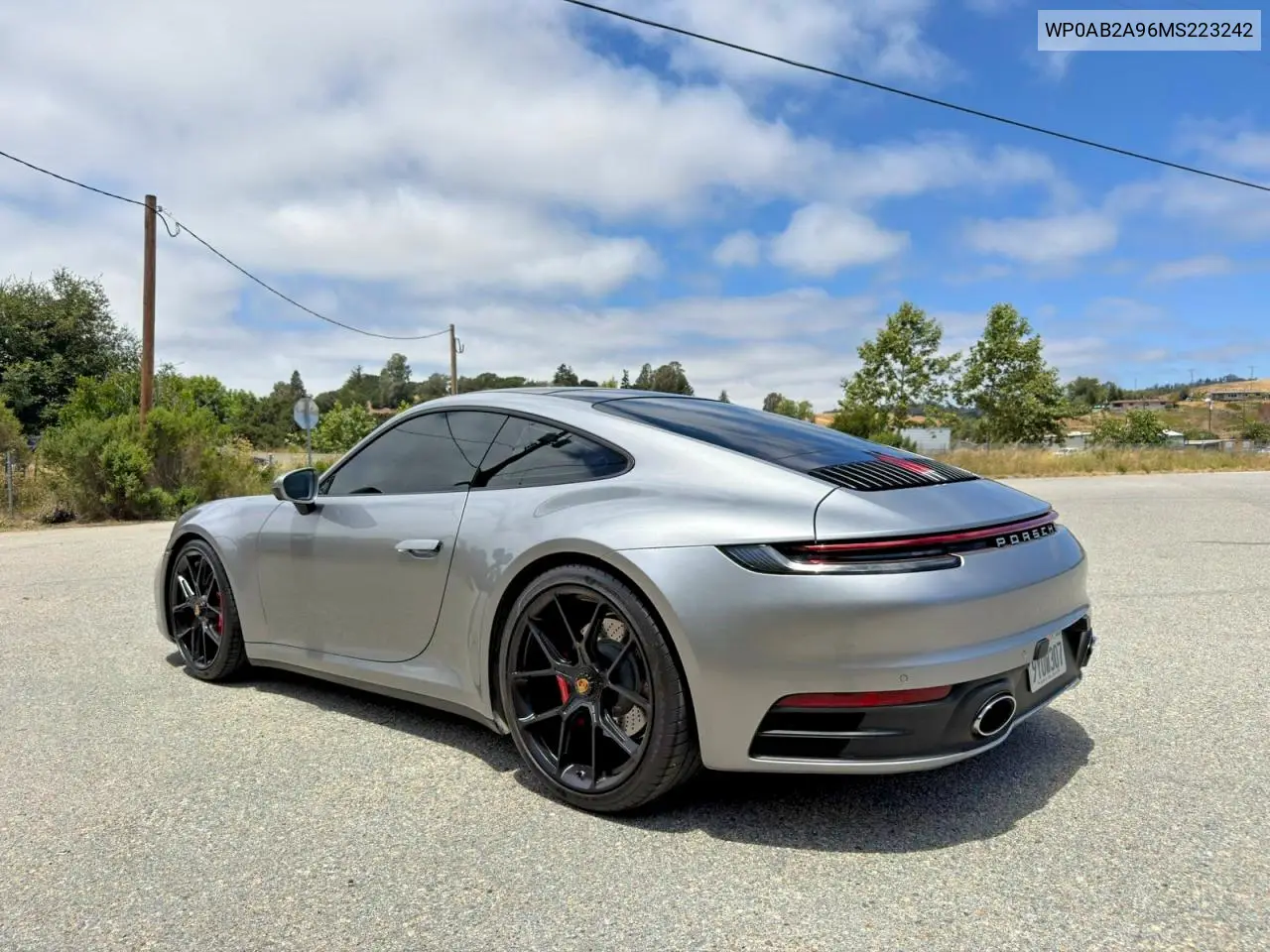 2021 Porsche 911 Carrera S VIN: WP0AB2A96MS223242 Lot: 85790805