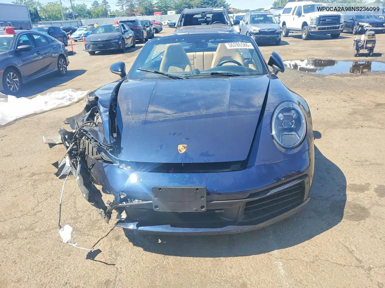 2022 Porsche 911 Carrera VIN: WP0CA2A98NS236099 Lot: 56286586