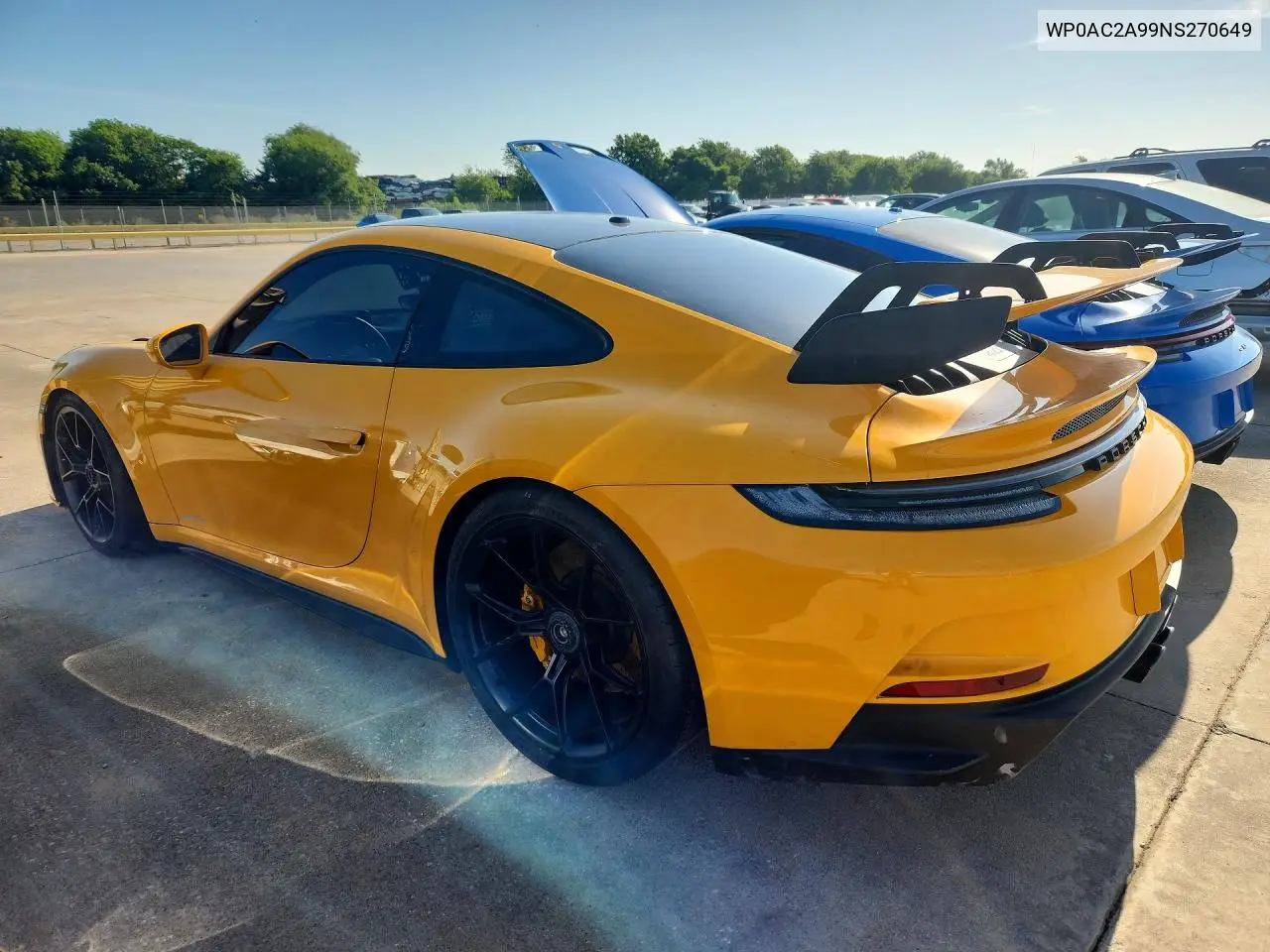 2022 Porsche 911 Gt3 VIN: WP0AC2A99NS270649 Lot: 57902086