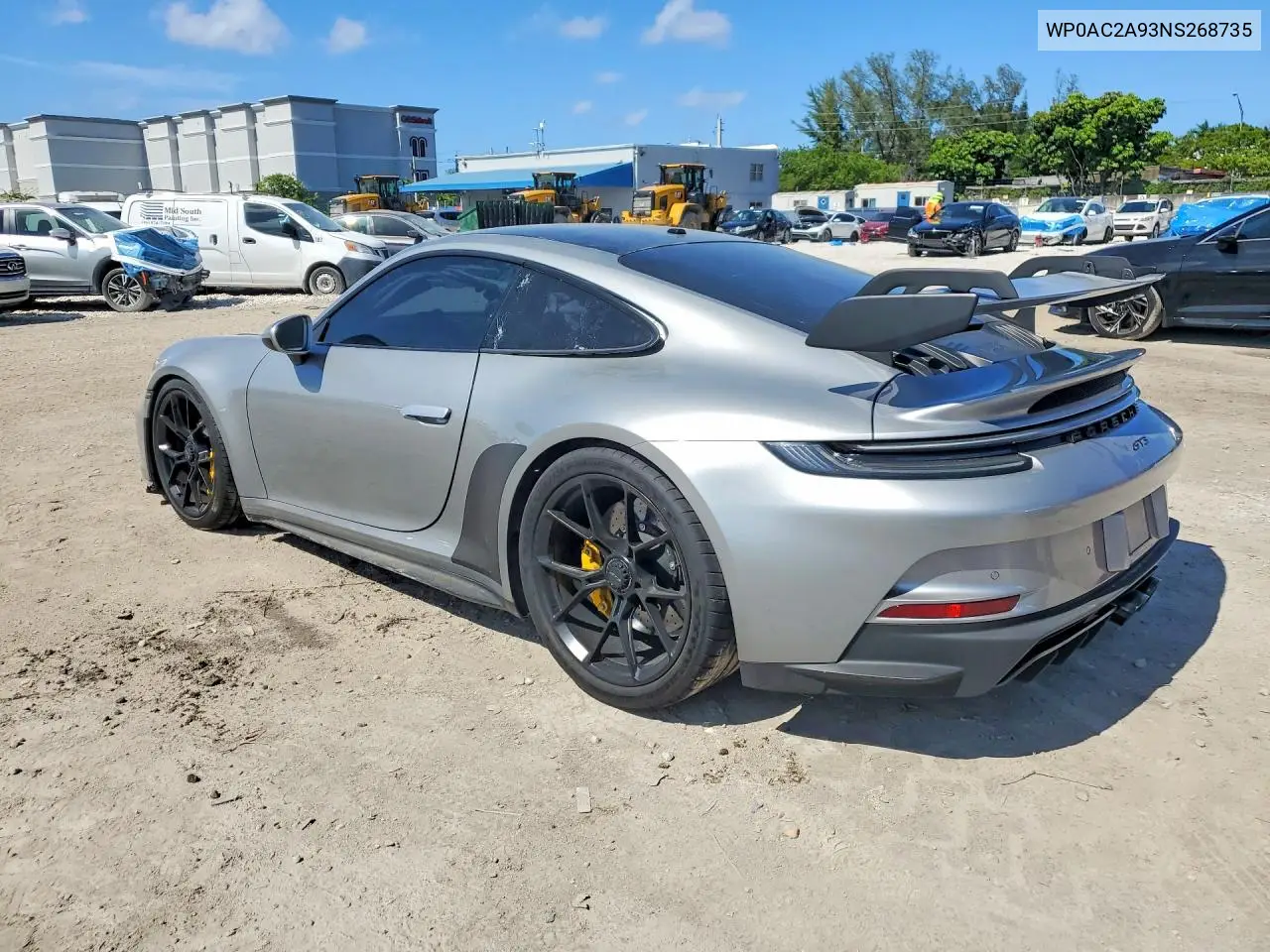 2022 Porsche 911 Gt3 VIN: WP0AC2A93NS268735 Lot: 58242566
