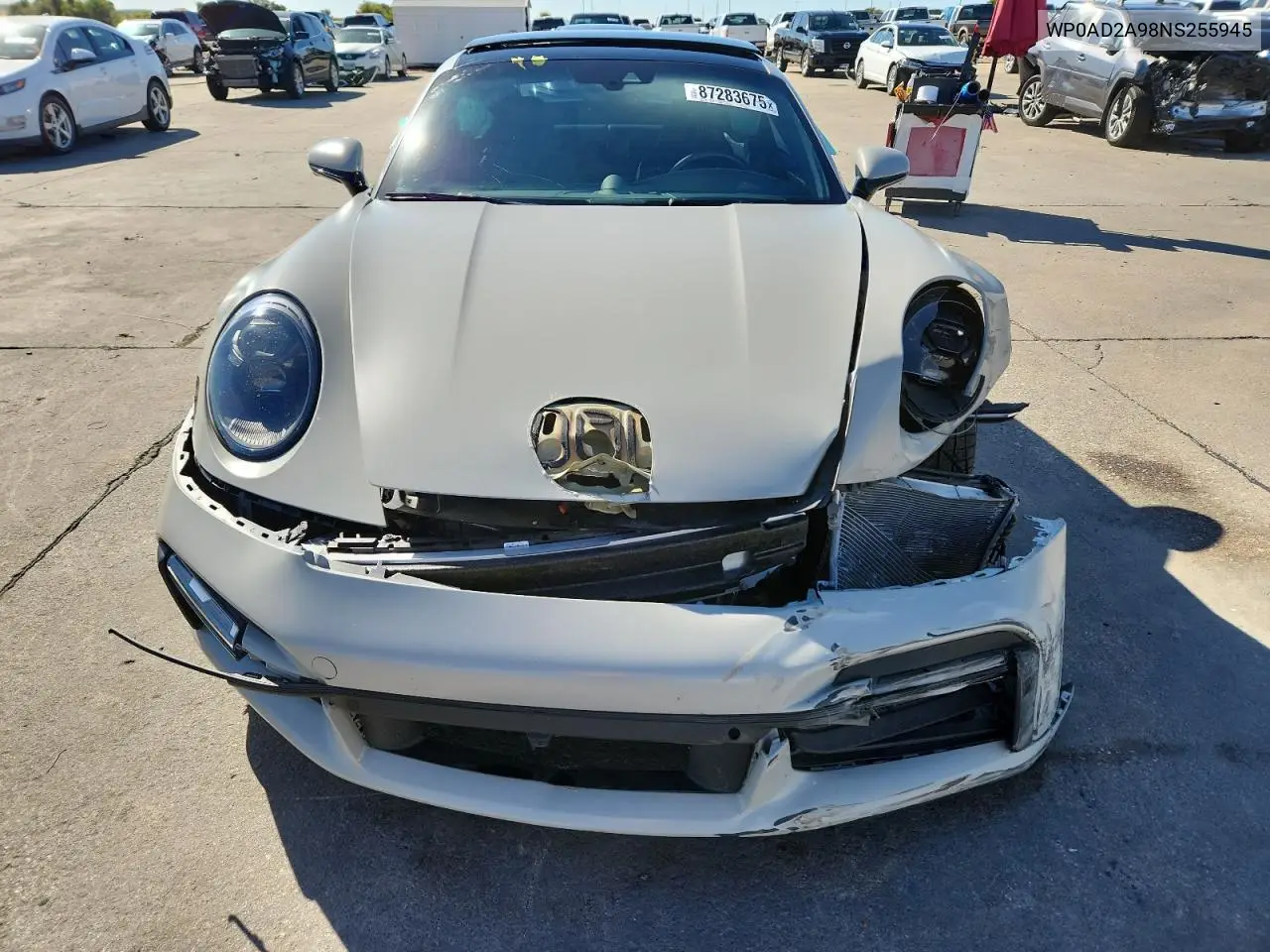 2022 Porsche 911 Turbo VIN: WP0AD2A98NS255945 Lot: 78606545